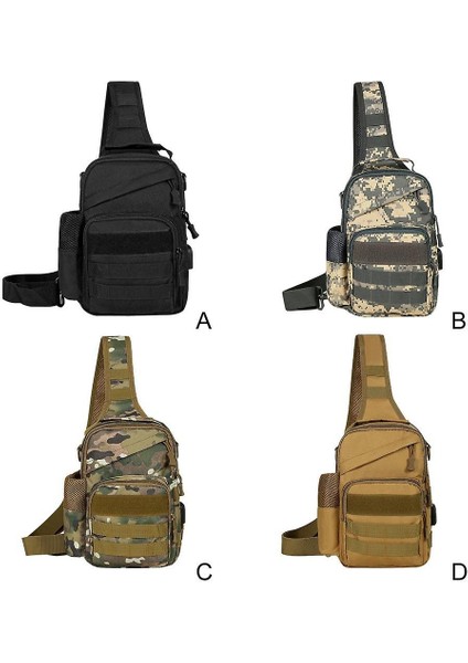 Taktik Sling Çanta Açık Hiking Kamp Omuz Çantası Avcılık Balıkçılık Trekking Göğüs Sling Molle Sırt Çantası (Yurt Dışından)