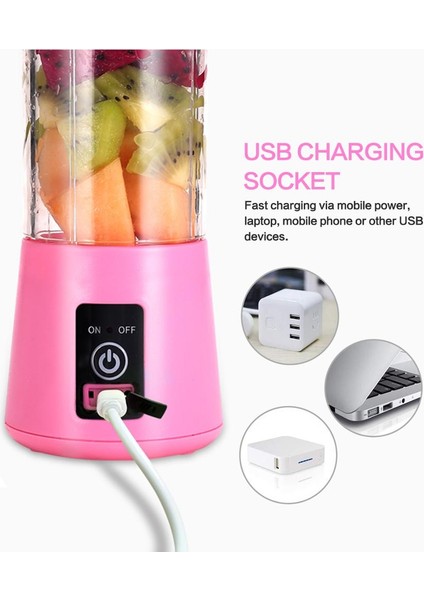Taşınabilir Elektrikli Sıkacağı Şarj Edilebilir Smoothie Blender USB Mini Meyve Mikseri Sıkacaklar Meyve Extractors Gıda Milkshake Çok Işlevli | Sıkacaklar (Yeşil)