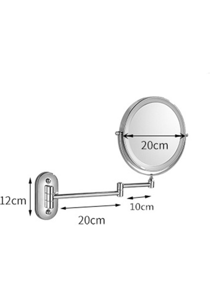 Banyo Makyaj Aynası LED Katlanır Duvara Monte Banyo 8 Inç Ayna Büyüteç Çift Taraflı Dokunmatik Parlak Ayarlanabilir | Banyo Aynaları