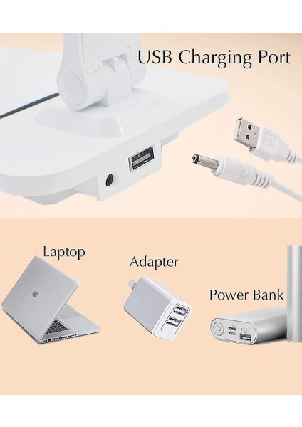 Lambalar Ayarlanabilir LED Masa Lambası 3 Aydınlatma Modları Ayarlanabilir Parlaklık USB Portu Hücresi