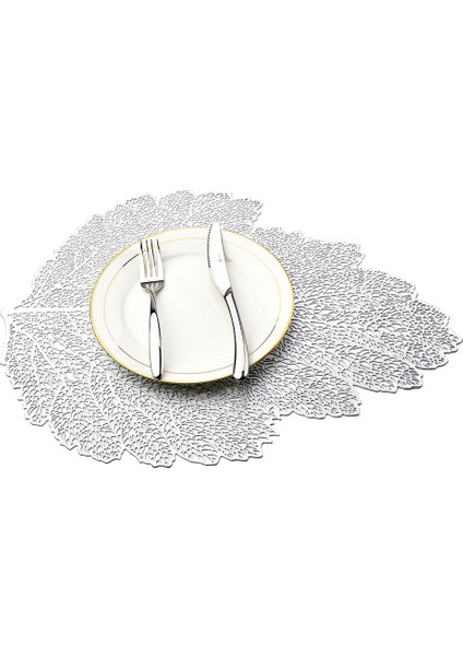 1 Adet Altın Gümüş Hollow Pvc Palmiye Yaprak Placemat Simülasyon Bitki Paspaslar Kahve Fincanı Masa Paspaslar Kaymaz Placemat Coaster Ev Dekor | Paspaslar Ve;pedler (Gümüş) fırsatları