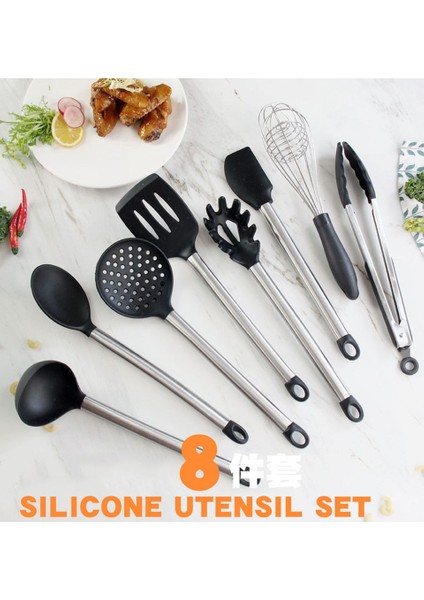 Isıya Dayanıklı Bpa Ücretsiz Silikon Mutfak Eşyaları Set Silikon ve Paslanmaz Çelik Kolu Spatula Mutfak Aletleri | Pişirme Aracı Setleri fırsatları