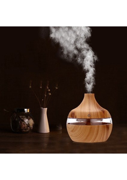 Elektrikli Hava Nemlendirici Temel Aroma Yağı Difüzör Ultrasonik Ahşap Tahıl Nemlendirici USB Mini Mist Maker LED Işık | Nemlendiriciler