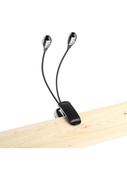 2 Çift Esnek Arms 4 LED Klipsli Işık Lambası Piyano Müzik Standı Kitabı Için