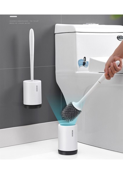 Tpr Silikon Tuvalet Fırçası Tutucu ile Yumuşak Kıllar Kolay Temiz Tuvalet Fırçası Duvara Monte Kat Ayakta Banyo Temizleme Araçları | Tuvalet Fırçası Tutucular
