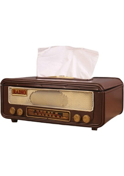 Retro Radyo Şekli Doku Kağıt Kutusu Peçete Saklama Kutusu Konteyner Kağıt Havlu Tutucu Doku Kutusu Kılıf Ev Bar Ofis | Doku Kutuları
