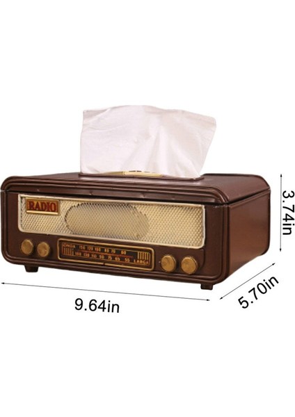 Retro Radyo Şekli Doku Kağıt Kutusu Peçete Saklama Kutusu Konteyner Kağıt Havlu Tutucu Doku Kutusu Kılıf Ev Bar Ofis | Doku Kutuları