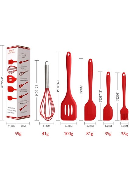 5 Adet / Takım Silikon Pişirme Eşyaları Setleri Yumurta Çırpıcı Kaşık Spatula Yağ Fırçası Mutfak Kiti Mutfak Aletleri Aksesuarları | Pişirme Aracı Setleri fiyatları