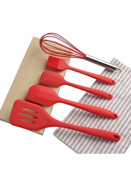 5 Adet / Takım Silikon Pişirme Eşyaları Setleri Yumurta Çırpıcı Kaşık Spatula Yağ Fırçası Mutfak Kiti Mutfak Aletleri Aksesuarları | Pişirme Aracı Setleri fırsatları