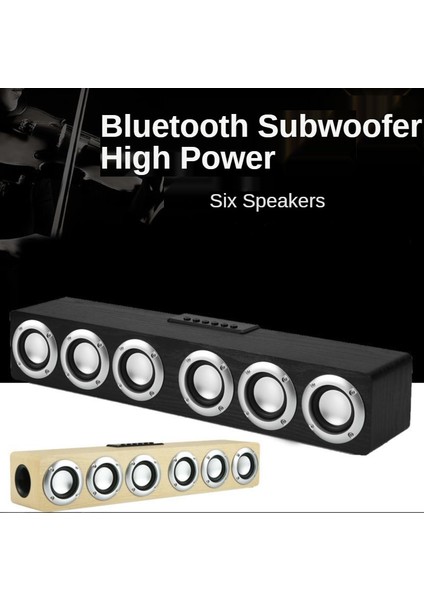 Ahşap Ses Bar Ses Merkezi Bluetooth Hoparlör Kutusu Ev Sineması Sistemi Subwoofer Soundbar ile Hoparlörler Için Woofers | Soundbar (Siyah Ahşap Tahıl)