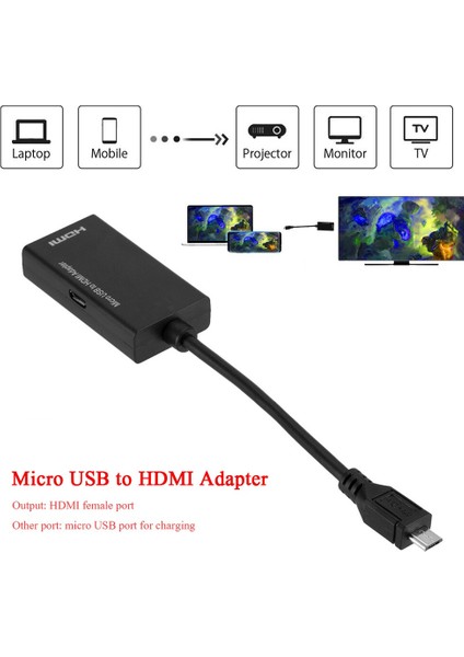 Mikro USB HDMI Uyumlu Kablo Mikro USB 2.0 Erkek HDMI Uyumlu Kadın Adaptör Dönüştürücü Samsung Htc Lg Android Için |