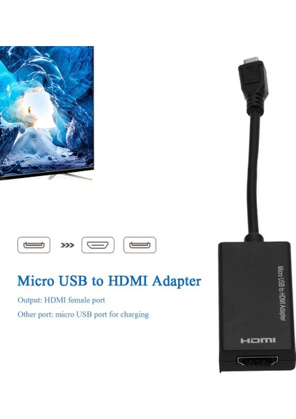 Mikro USB HDMI Uyumlu Kablo Mikro USB 2.0 Erkek HDMI Uyumlu Kadın Adaptör Dönüştürücü Samsung Htc Lg Android Için |