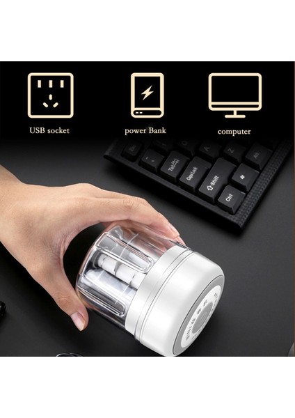 Elektrikli Gıda Kırıcı Mini Sarımsak Basın Sarımsak Sebze Kıyıcı Mutfak Ezilmiş Sarımsak Zencefil Ezilmiş Biber (Beyaz, 100ML)