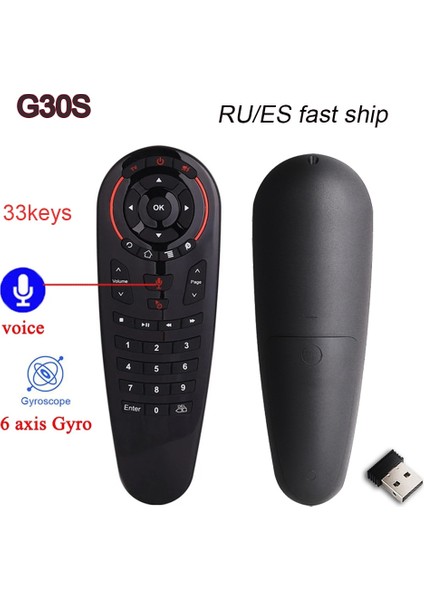 G30 Hava Fare Ses Kontrol Uzaktan 2.4g Kablosuz 33 Tuşlar Ir Öğrenme Gyro Algılama Akıllı Uzaktan Android Tv Kutusu X96 Mini H96 | Uzaktan Kumandalar(Yurt Dışından)