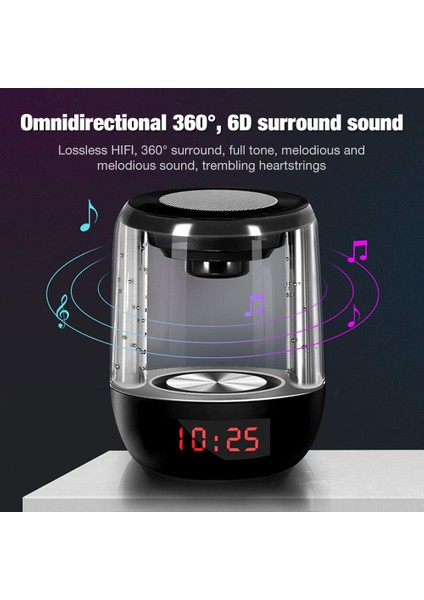 Gece Lambası Bluetooth Hoparlör Değiştirme Bluetooth Hoparlör Taşınabilir LED Işık Stereo Subwoofer Dokunmatik Kontrol Renk | Taşınabilir Hoparlörler (Siyah)