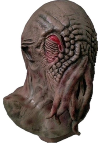 Doctor Who Ood Maskesi Headgear Lateks Uzaylı Canavar Ahtapot Maskesi Ahtapot Cadılar Bayramı Cosplay Proplar fırsatları