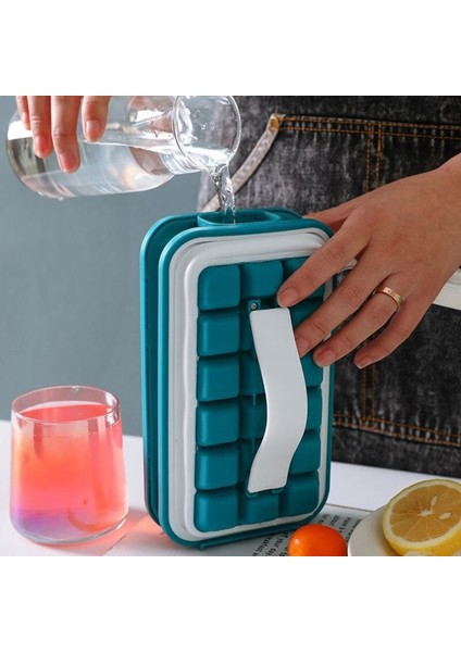 2 In 1 Taşınabilir Buz Küpü Yapma Aracı Buz Sürahisi Buz Küpü Tepsi Katlanır Buz Tepsisi Buz Hokeyi Su Isıtıcısı Buz Tepsi Kalıp Mutfak Aksesuarları | Dondurma Makineleri (Açık Mavi) modelleri