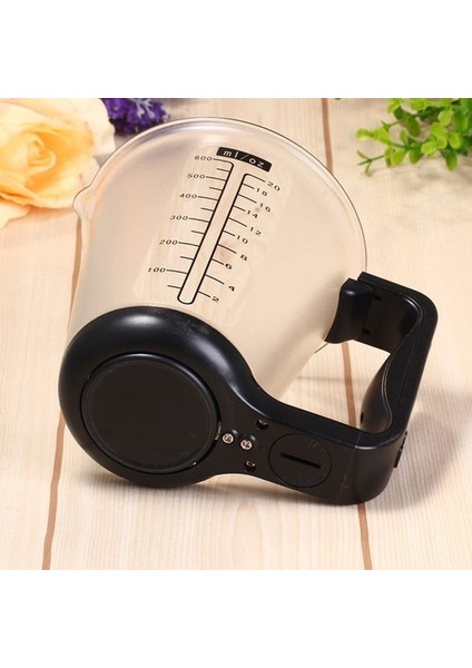 4-In-1 1 kg 600 ml Kapasiteli Ölçüm Fincan Ayrılabilir Mutfak Ölçeği Beher Elektronik Gıda Hacmi Ağırlık Ölçüm Aracı Ünitesi Dönüşüm / Tare Fonksiyonu LCD Ekran (Siyah)