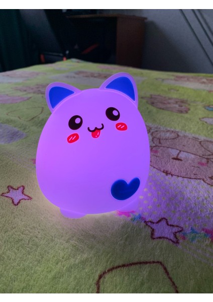 LED Gece Lambası Kedi Hayvan USB Şarj Silikon Karikatür Kreş Lambası Bebek Gece Lambası Çocuk Doğum Günü Hediyesi Oyuncak | LED Gece Işıkları (Uzaktan Kumanda)