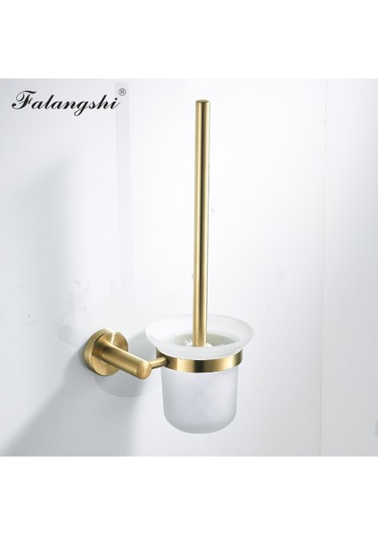 Falangshi Banyo Aksesuarları Robe Hooks Havlu Yüzük Tuvalet Fırçası Tutucu Sabunluk Banyo Donanım Seti Altın Fırçalanmış WB8834 | Banyo Donanım Setleri(Yurt Dışından) fiyatları