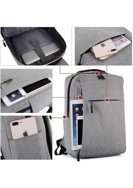 USB Seyahat Sırt Çantası - Gri (Yurt Dışından)