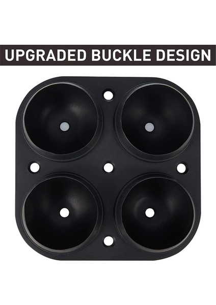 Buz Topu Maker Büyük Küre Kalıp Silikon Buz Küp Tepsileri Viski 2.5 Inç Buz Topu Kalıp Küre Yuvarlak Siyah Kalıp (Siyah)