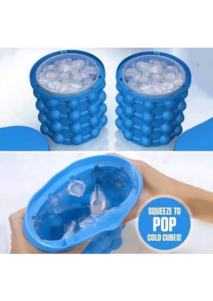 Taşınabilir 2 In 1 Büyük Silikon Buz Kova Kalıp Kapaklı Alan Tasarruflu Küp Maker Araçları Mutfak Parti Barware | Dondurma Makineleri