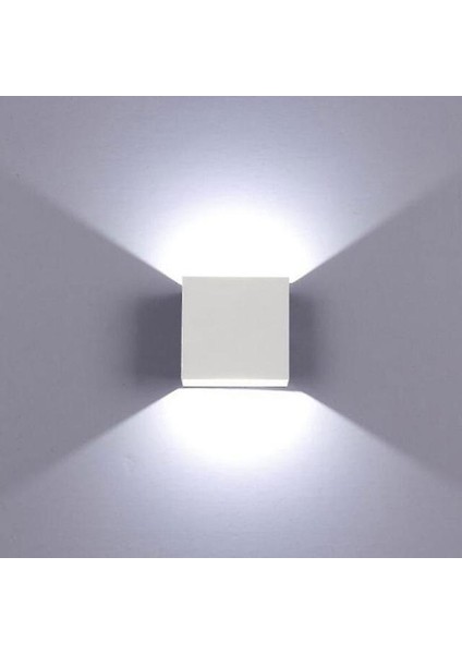 1 Adet LED Duvar Lambası 6 W Alüminyum AC85-265 V Duvara Monte Koridor Koridor Merdiven Yatak Odası Sundurma Dekorasyon Başucu Duvar Lambası (Beyaz Beyaz Işık)