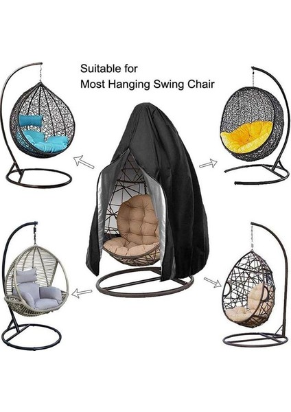 Kapalı Asılı Salıncak Balkon Yumurta Sandalye Kapak Fermuar Açık Bahçe Su Geçirmez Açık Gölge Yelkenli ve ağlar (190 x 115CM) fiyatları