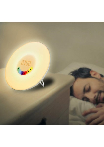 Benzersiz Renkli Yatak Odası Uyandırma Rgb LED Sunrise Simülasyon Çalar Saat Işık(Yurt Dışından)