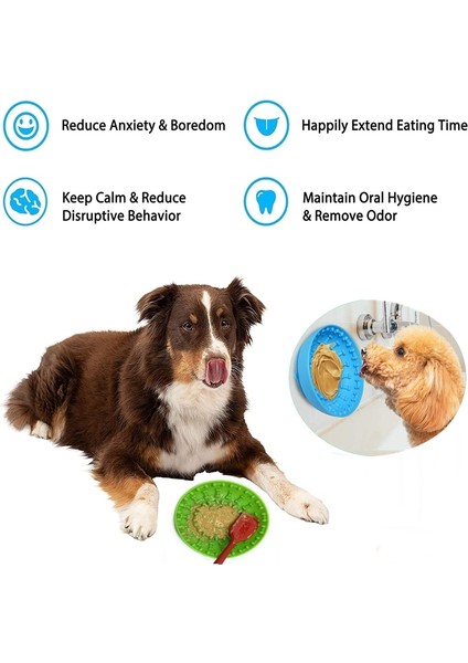 Köpek Yavaş Besleyici Kaseler Vantuz Köpek Yalama Mat ile Pet Yalama Pad Anksiyete Azaltma Banyo Distraksiyon Gıda Dağıtıcı Yalama Oyuncaklar | Köpek Besleme (Mavi) fırsatları