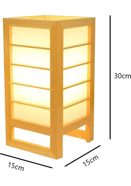 Japon Tarzı Art Deco Masa Lambası Basit Modern Ahşap LED Masa Lambası Scotch Yatak Odası Başucu Lambası Ev Dekor Masif Ahşap Bırak Işık | LED Masa Lambaları