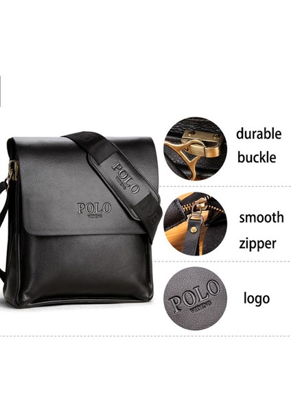 Retro Erkekler Pu Deri Satchels Omuz Çantası Iş Evrak Çantası Çanta Su Geçirmez Crossbody Çanta (Siyah) modelleri