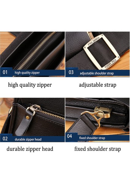 Retro Erkekler Pu Deri Satchels Omuz Çantası Iş Evrak Çantası Çanta Su Geçirmez Crossbody Çanta (Siyah) fırsatları