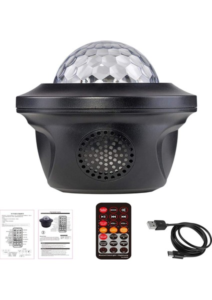 Movkzacv LED Yıldızlı Gökyüzü Projektör Işık Projektör Işık Okyanus Dalga Projektör Tavan 360 Derece Dönen Yatak Odası Yıldızlı Gökyüzü Parti USB LED 6 W