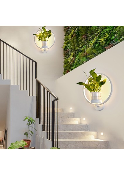 30 cm LED Duvar Lambası, 36W ile Üç Renkli LED Işık Çubuğu Yeşil Bitki Duvar Lambası, Koridor Duvar Lambası, Yuvarlak Işık, Yeşil Turp Bitkileri ile Gemi Yok