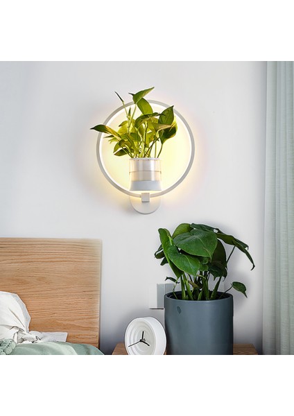 30 cm LED Duvar Lambası, 36W ile Üç Renkli LED Işık Çubuğu Yeşil Bitki Duvar Lambası, Koridor Duvar Lambası, Yuvarlak Işık, Yeşil Turp Bitkileri ile Gemi Yok