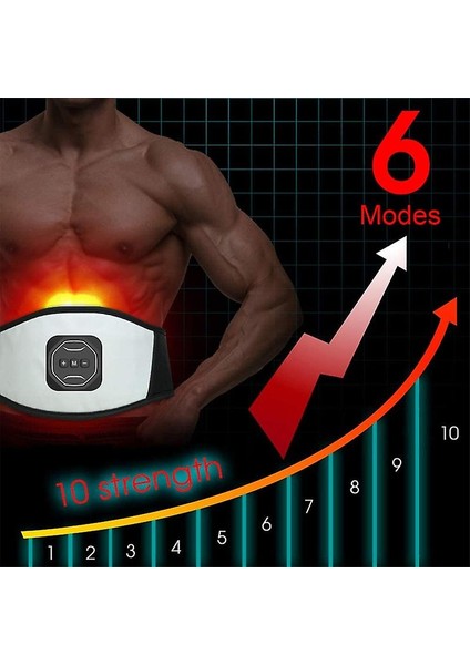 Akıllı USB Şarj Edilebilir Ems Fitness Eğitmeni Kemer LED Ekran Elektrik Kas modelleri
