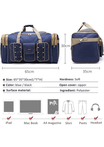 Erkek Büyük Seyahat Duffel Çanta Su Geçirmez Spor Çantası Çok Cep Çanta fiyatları