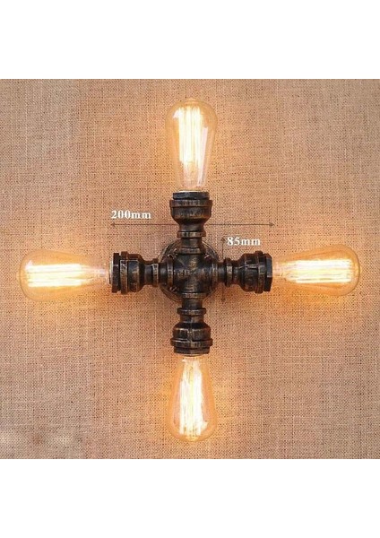 Retro Endüstriyel Duvar Lambası Vintage Demir Pas Su Borusu Lambaları E27 Loft Işık Kaplama Kapalı Aydınlatma Ev Yatak Odası Restoran Deco (Beyaz) modelleri