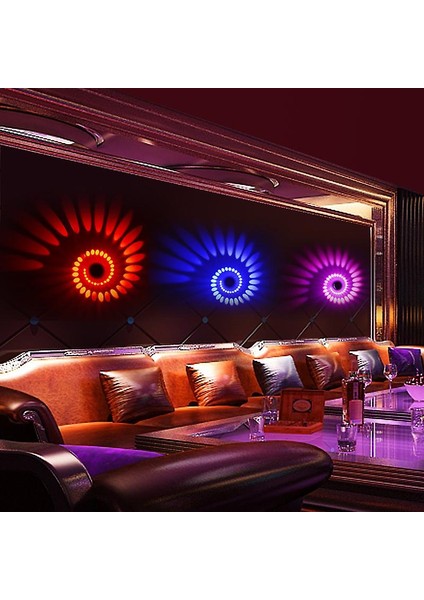 Spiral Delik LED Duvar Lambası Kısılabilir Spiral Lamba Uzaktan Kumanda Lambası ile Süslemek Için Aile Ktv Bar Düğün Parti Salonu Işıkları (Mor)(Yurt Dışından)