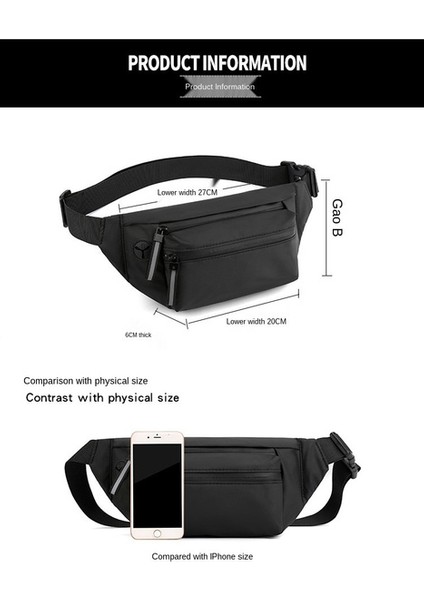 Trendy ve Moda Erkek Messenger Çanta Açık Spor Göğüs Çantası Erkek Naylon Işık Su Geçirmez Eğlence Bel Çantası (Yurt Dışından) fırsatları