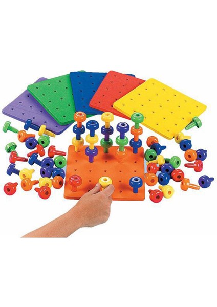 Yaratıcı Çocuklar Erken Öğrenme Tırnak Yapı Taşı Istifleme Peg Kurulu Set Toddlers Çocuklar Eğitici Oyuncaklar Çocuk Hediyeler Için