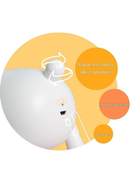 Gece Işıkları Ortam Aydınlatma Elk LED Masa Lambası Nightst Okuma Lambası Ayarlanabilir Işıklar(Yurt Dışından)