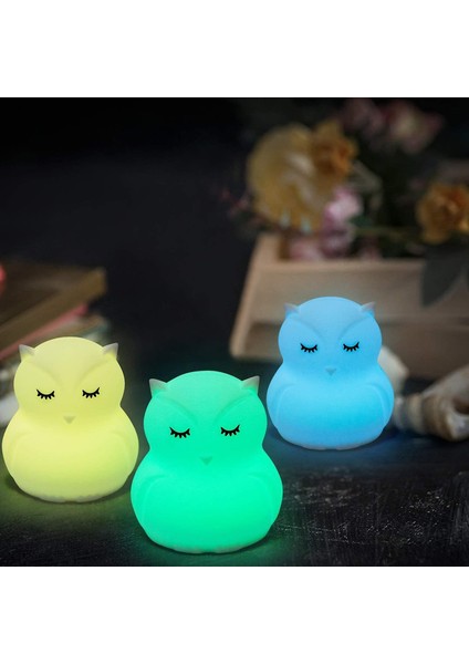 Renkli Çocuk Gece Lambası, Dokunmatik Işık LED Gece Lambası, 9 Renkler USB Şarj Edilebilir Hassas Lamba, Silikon Lamba, Başucu Lambası, Işık Atmosfer, Iç Mekan Aydınlatma, Yatak Odası, (Beyaz)