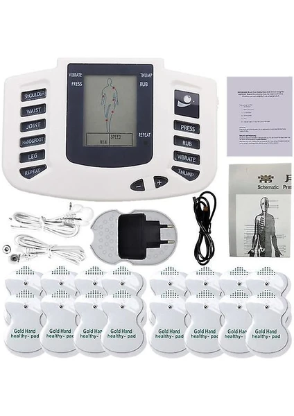 Elektronik Onlar Ems Kas Stimülatörü Darbe Akupunktur Masaj Terapisi Sırt Boyun Için Tam Vücut Masajı 16 Pedler Rusça / Ingilizce (Cihaz Seti)
