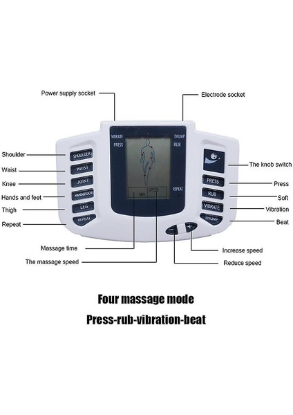Elektronik Onlar Ems Kas Stimülatörü Darbe Akupunktur Masaj Terapisi Sırt Boyun Için Tam Vücut Masajı 16 Pedler Rusça / Ingilizce (Cihaz Seti)