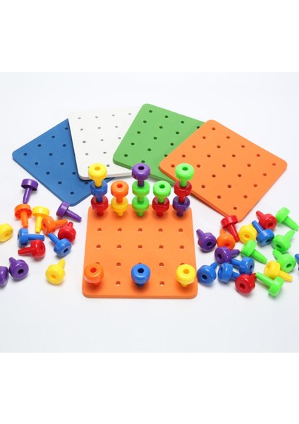 Yaratıcı Çocuklar Erken Öğrenme Tırnak Yapı Taşı Istifleme Peg Kurulu Set Toddlers Çocuklar Eğitici Oyuncaklar Çocuk Hediyeler Için modelleri