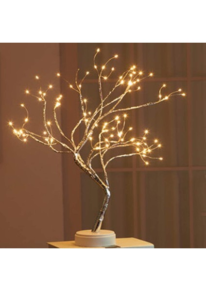 Bakır Tel Işık, LED Dıy Ayarlanabilir Ağaç Şekli Bonsai Tarzı Tasarım Inci Ateş Böceği Gece Lambası 36 Leds / 108 Leds Ev Dekorasyonu Için Mükemmel