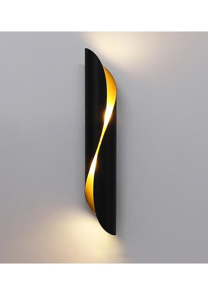 Kuzey Avrupa Oturma Odası Başucu Dolabı Duvar Lambası LED Merdiven Koridor Modern Minimalizm Kişilik Dekoratif Aydınlatma (Sıcak Işık) (Siyah)